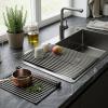 Pure.Sink Comfort Gun Metal Roll Mat for Sink RM-GunMetal